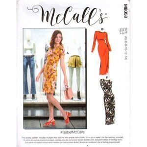 McCall's M8058 Misses 6 to 14 Fitted Dresses Uncut Sewing Pattern New